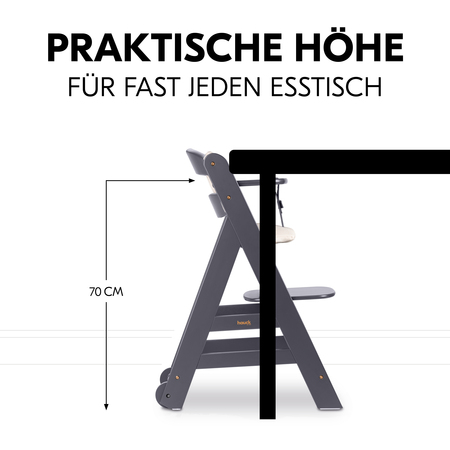 Praktische Höhe für fast jeden Tisch