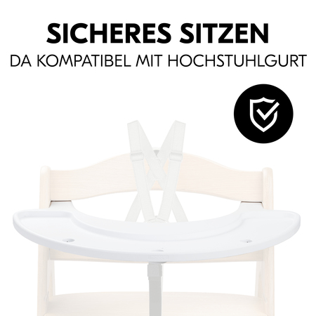 Sicheres Sitzen da kompatibel mit Hochstuhlgurt