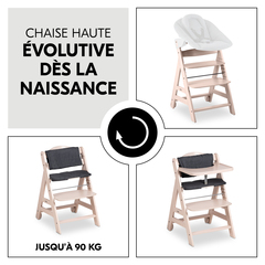 Chaise haute ergonomique et évolutive
