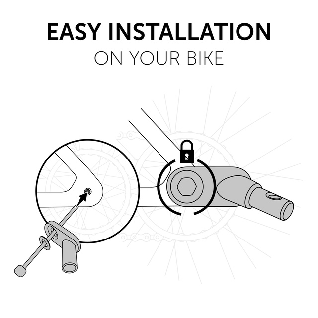 Bike Trailer Hitch  Metal Black