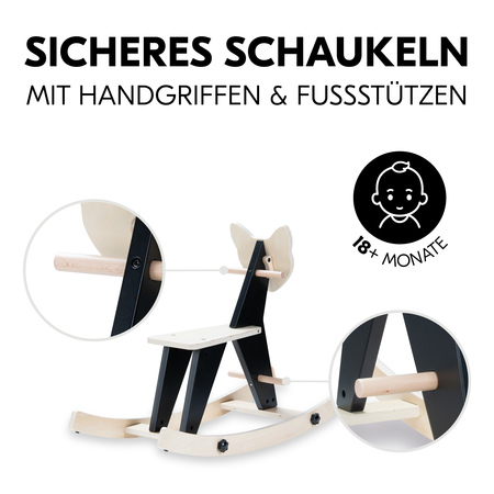 Sicheres Schaukeln mit Handgriffen und Fußstützen