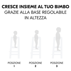 Evolutiva grazie alla base regolabile in altezza