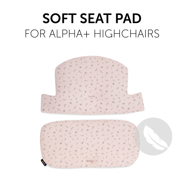 Highchair Pad Select  Jersey Flowers Rose
