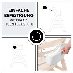 Einfache Befestigung am hauck Holzhochstuhl