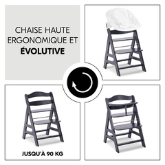 Chaise haute ergonomique et évolutive