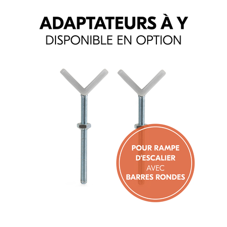 Adaptateurs en Y pour escaliers à barreaux ronds