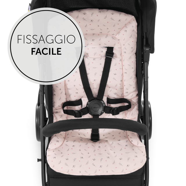 Pushchair Seat Liner  Flowers Rose