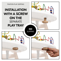 Quick and stable attachment to the play tray