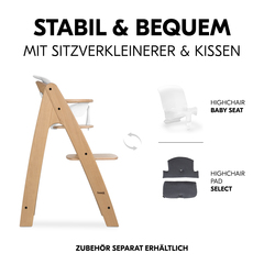 Stabil und bequem mit Sitzverkleinerer und Kissen