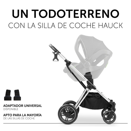 Todoterreno con la silla de coche para bebés hauck