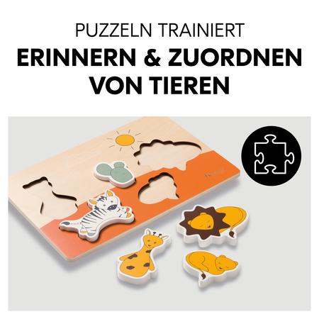 Puzzeln trainiert Erinnern und Zuordnen von Tieren