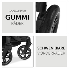 Auf jedem Untergrund sicher dank Gummirädern
