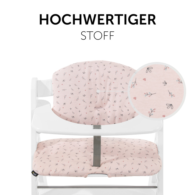 Highchair Pad Select  Jersey Flowers Rose