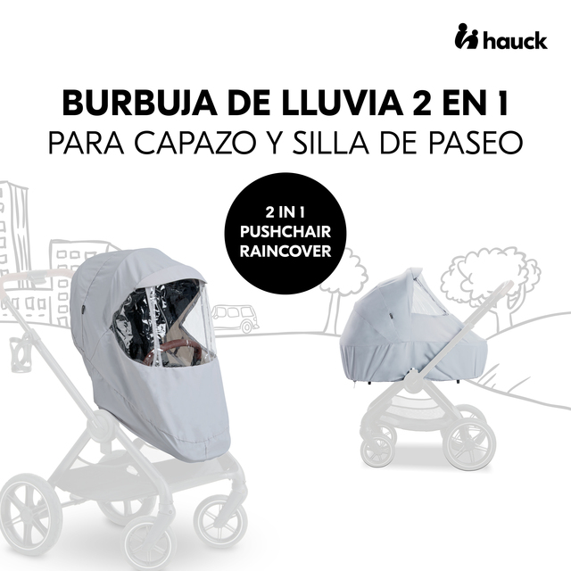 2 in 1 Pushchair Raincover Grey
