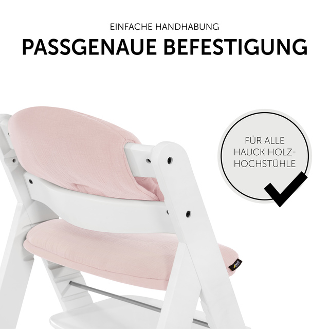 Highchair Pad Select  Muslin Mineral Rose