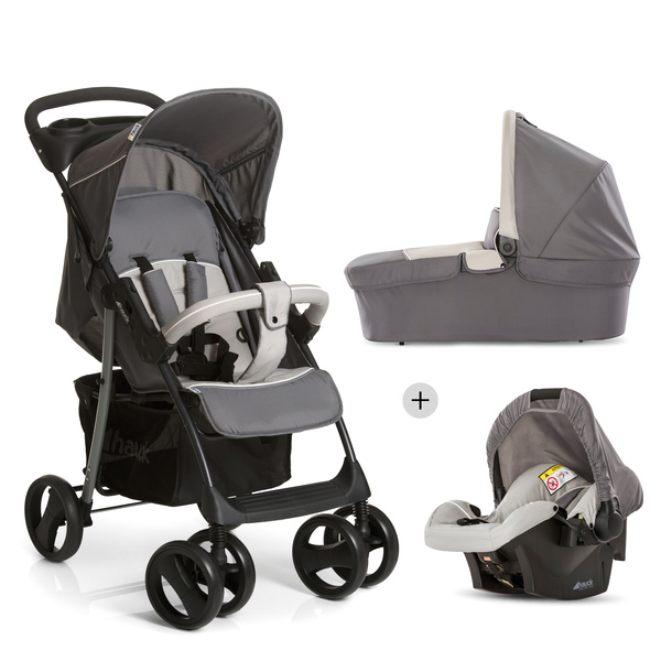 Poussette Combinee 3 En 1 Hauck Trio Shopper Slx Stone Gris Compacte Et Legere Cdiscount Puericulture Eveil Bebe