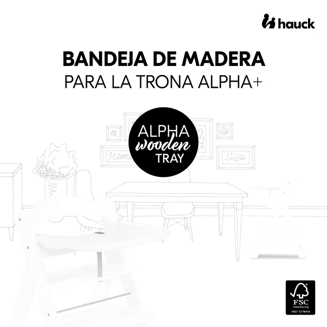 Alpha wooden tray White