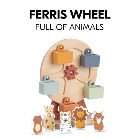 A ferris wheel full of animals