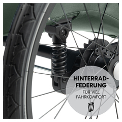 Mit Hinterradfederung für viel Komfort