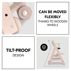 Stable construction with integrated wooden wheels