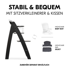 Stabil und bequem mit Sitzverkleinerer und Kissen