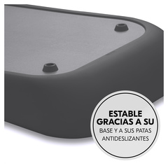 Estable gracias a su placa y a sus patas de apoyo