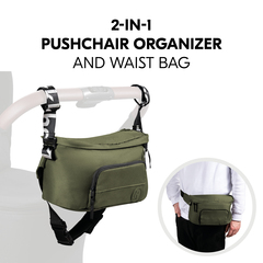 2-in-1: Pushchair organizer and hip bag