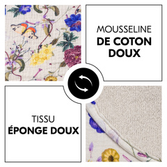 Mousseline douce et tissu éponge moelleux