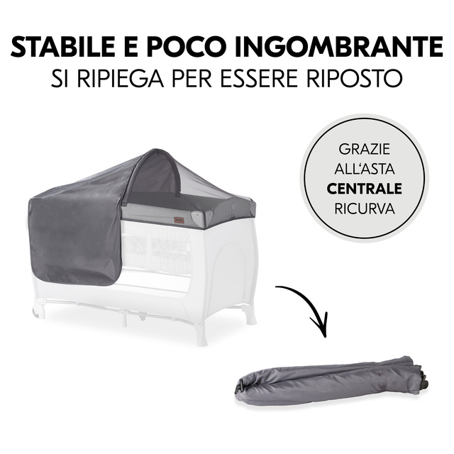 Travel Bed Canopy Grey