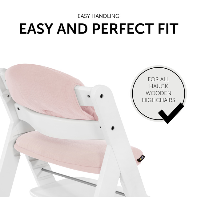 Highchair Pad Select  Muslin Mineral Rose