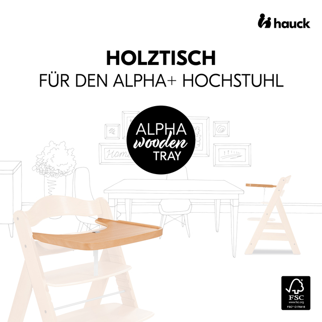 Alpha wooden tray Natural