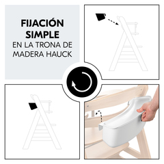 Se fija fácilmente a la trona de madera hauck