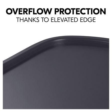 Elevated edge acts as overflow protection 