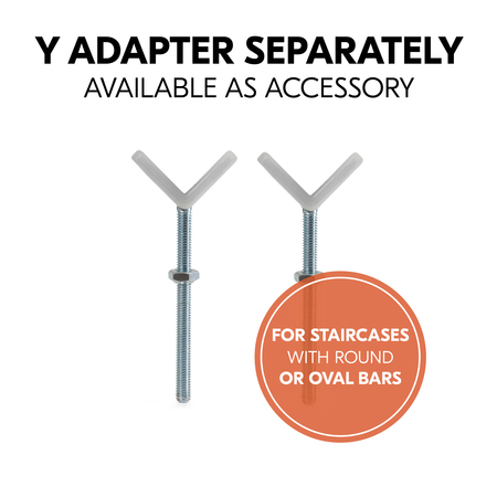 Separate Y-Spindel for staircases with round bars