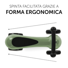 Spinta facilitata grazie a forma ergonomica