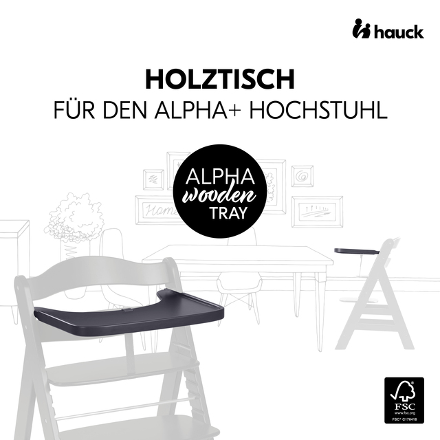 Alpha wooden tray Dark Grey