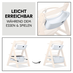 Leicht erreichbar während dem Essen und Spielen