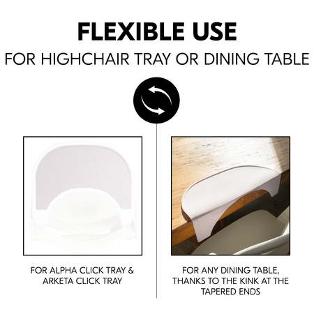 Flexible use on highchair tray or dining table