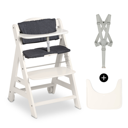 hauck Alpha Family wooden highchair with accessories