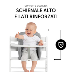 Sicuro grazie a schienale alto e a lati stabili