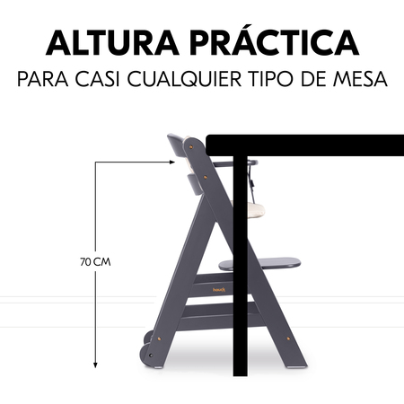 Altura práctica, apta para casi cualquier mesa