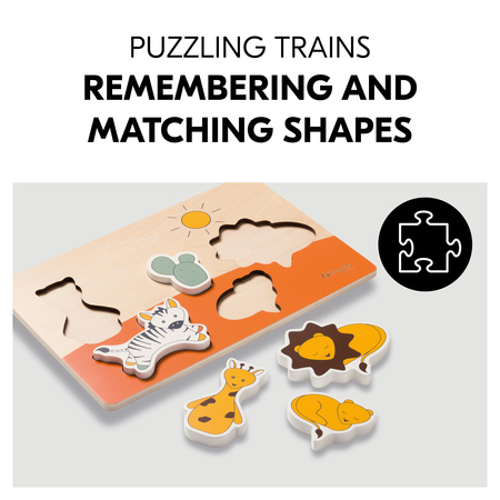 Puzzling trains remembering and matching shapes