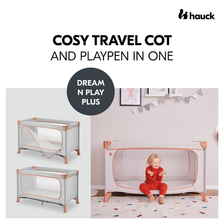 hauck Dream'n Play Travel Cot Plus For Babies And Toddlers Up To 33 Pounds