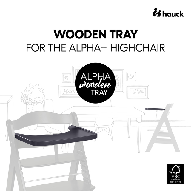 Alpha Wooden Tray Dark Grey