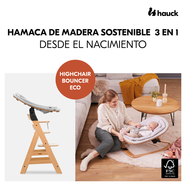 Highchair Bouncer Eco Light Grey