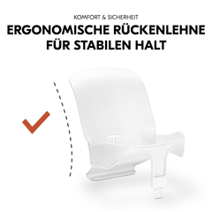 Ergonomisch geformte Lehne für stabilen Halt