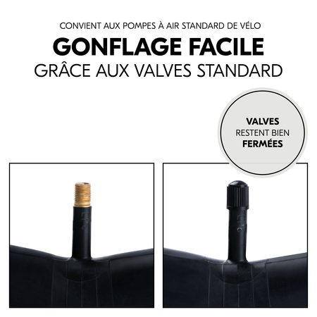 Gonflage facile grâce aux valves standard