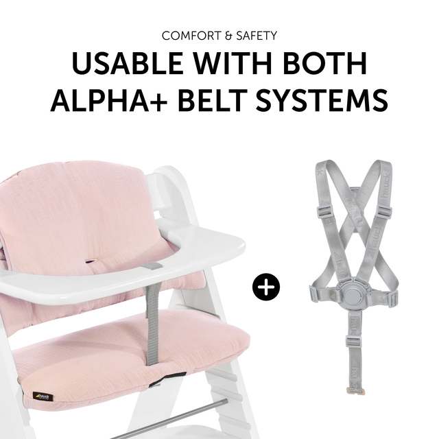 Highchair Pad Select  Muslin Mineral Rose