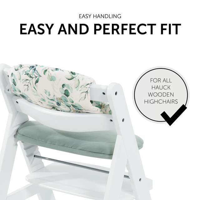 Highchair Pad Select  Jersey Leaves Mint