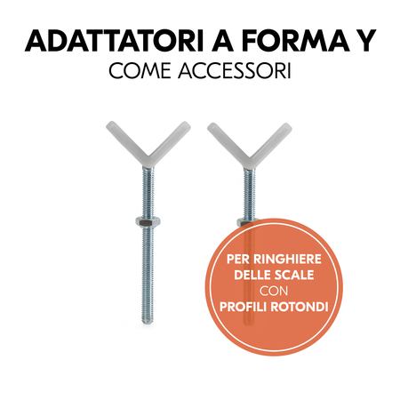 Supporti Y separati per scale con profili rotondi